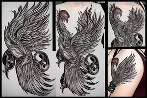 I would like a colored phoenix tattoo on the ribs for a woman tattoo idea