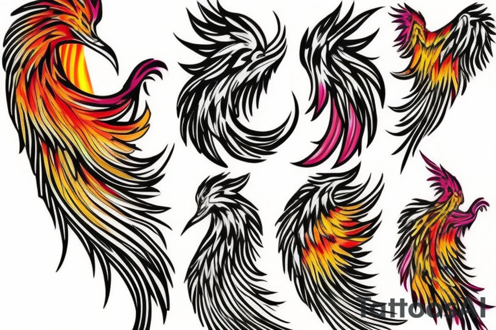 I would like a colored phoenix tattoo on the ribs for a woman tattoo idea