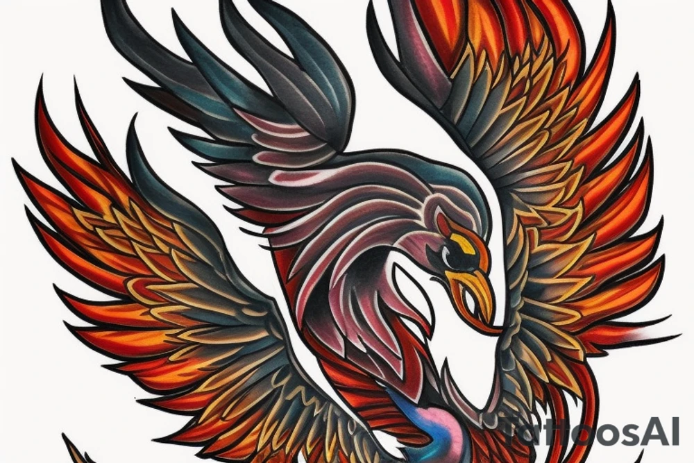 I would like a colored phoenix tattoo on the ribs for a woman tattoo idea