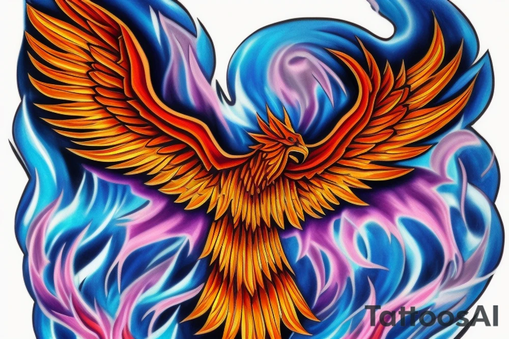 I would like a colored phoenix tattoo on the ribs for a woman tattoo idea