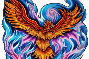 I would like a colored phoenix tattoo on the ribs for a woman tattoo idea