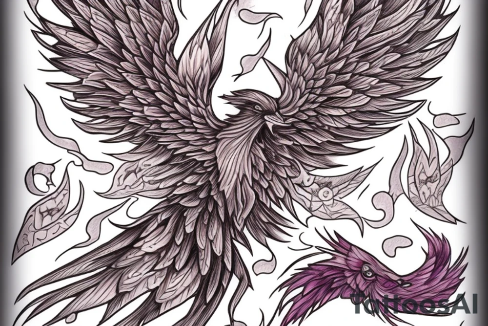 I would like a colored phoenix tattoo on the ribs for a woman tattoo idea
