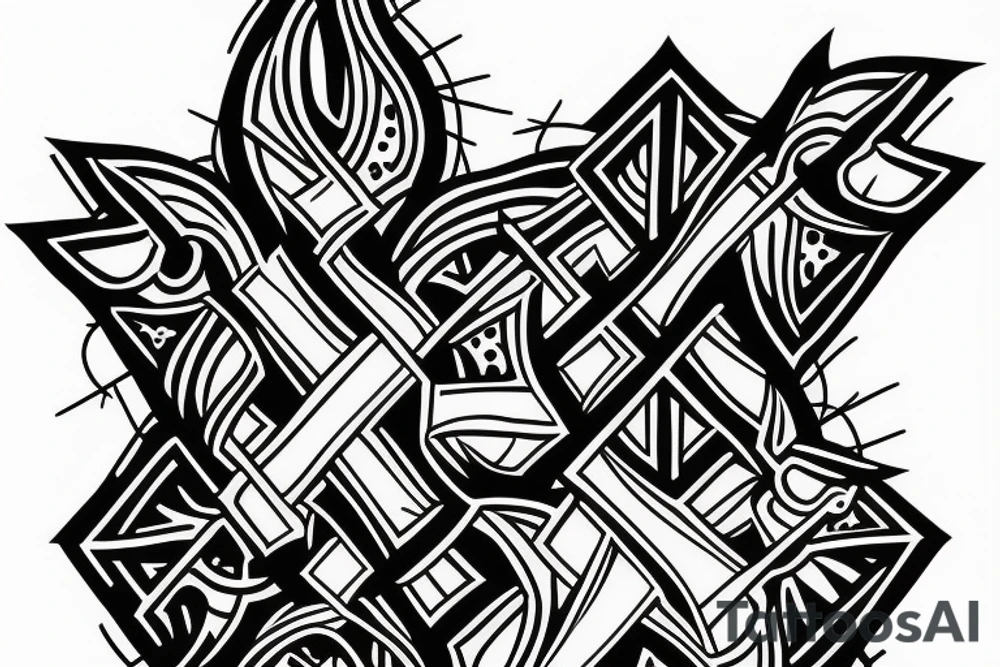 Three crosses on a hill tattoo idea