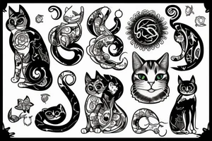 A cat mixed with the scorpio sign tattoo idea