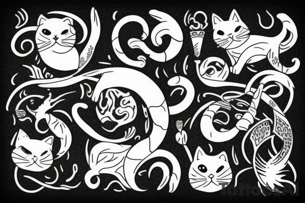A cat mixed with the scorpio sign tattoo idea