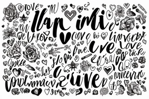 I am Love, abundance, visionary and disciplined and I’m committed to share my purpose to inspire love and connection tattoo idea