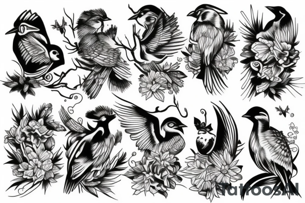 clouds
birds tattoo idea