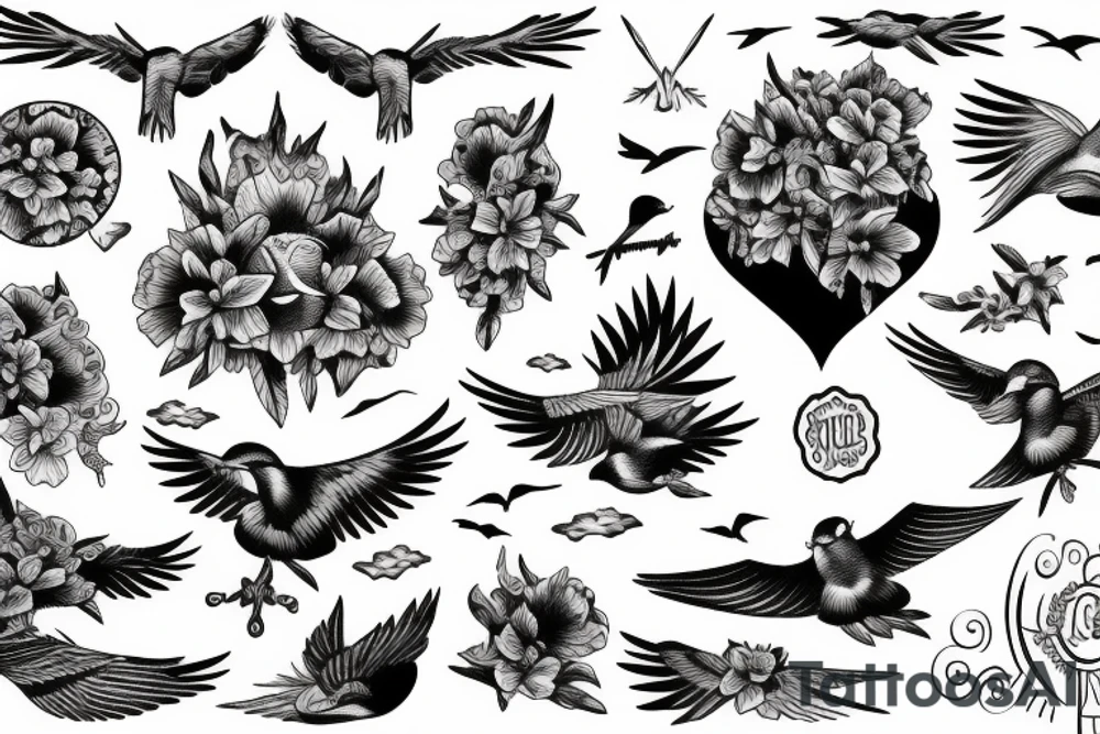 clouds
birds tattoo idea