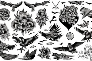 clouds
birds tattoo idea