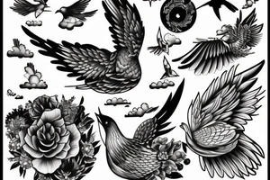 clouds
birds tattoo idea