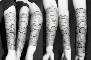 black linework clouds on a horizon tattoo idea