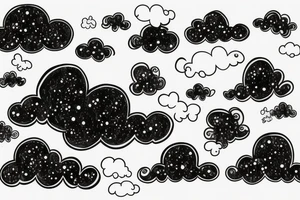 black linework clouds on a all white backround tattoo idea