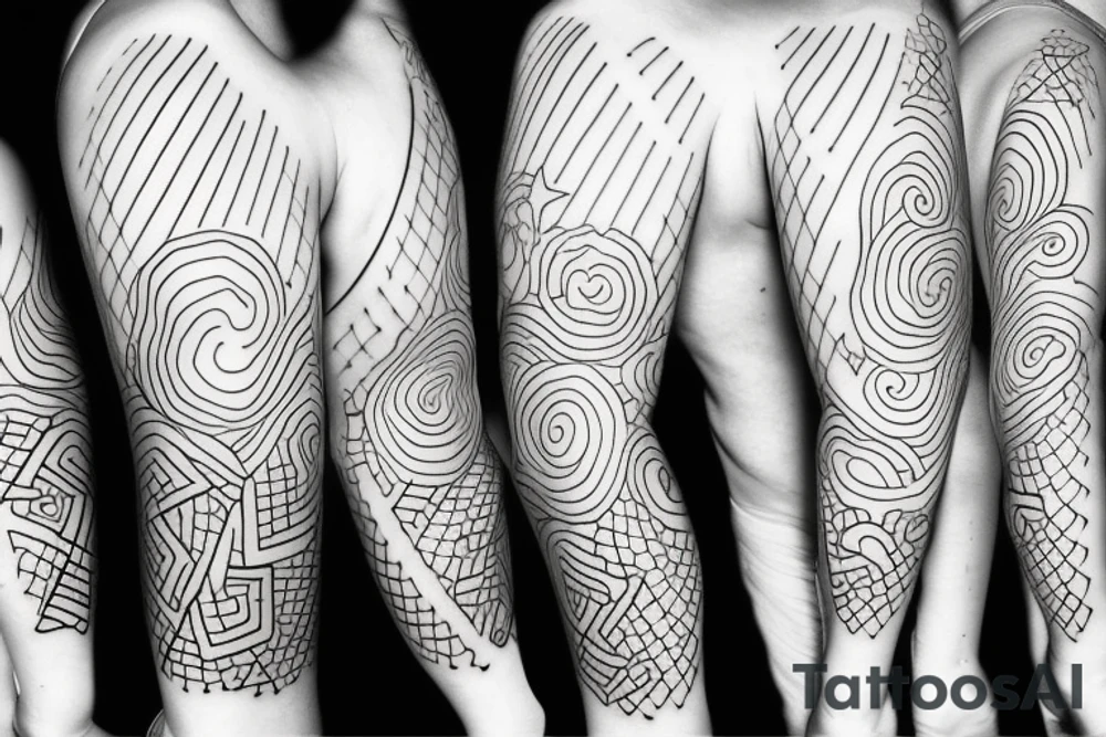 black linework clouds on a all white backround tattoo idea