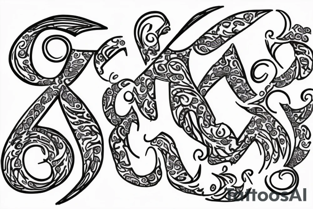 make an outline of the letter “C” in script swirly handwritten format with a dove attached At the end tattoo idea