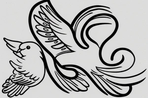 Lette“C” in cursive with a dove attached At the end tattoo idea