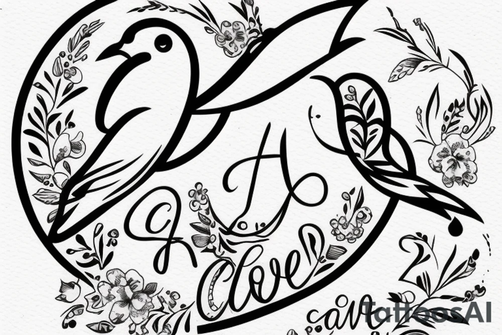 Lette“C” in cursive with a dove attached At the end tattoo idea