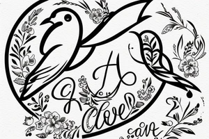 Lette“C” in cursive with a dove attached At the end tattoo idea