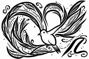 Lette“C” in cursive with a dove attached tattoo idea