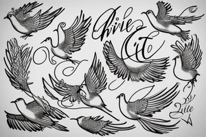 Lette“C” in cursive with a dove attached tattoo idea