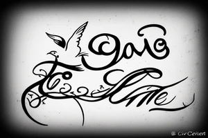 Lette“C” in cursive with a dove attached, simple just the letter and the dove outline tattoo idea