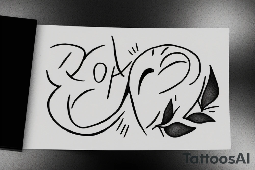 Minimalistic, simple letter C and dove outline tattoo idea