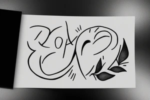 Minimalistic, simple letter C and dove outline tattoo idea
