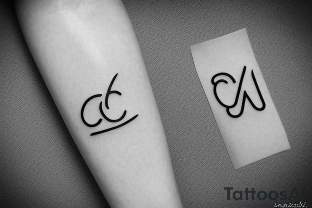 Minimalistic, simple letter C and dove outline tattoo idea Minimalistic, simple letter C and dove outline tattoo idea