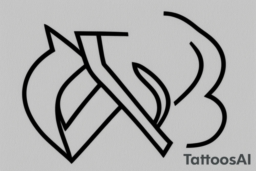 Minimalistic, simple letter C and dove outline tattoo idea
