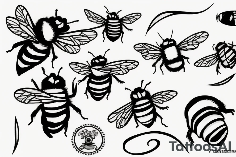 Bumble bee inside a spade tattoo idea