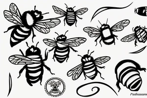 Bumble bee inside a spade tattoo idea