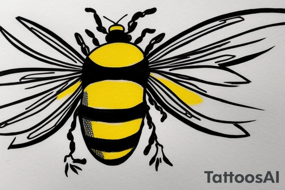Bumble bee inside a spade tattoo idea