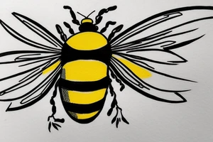 Bumble bee inside a spade tattoo idea