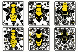 Bumble bee inside the spade card tattoo idea