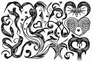 Medusa with hearts tattoo idea