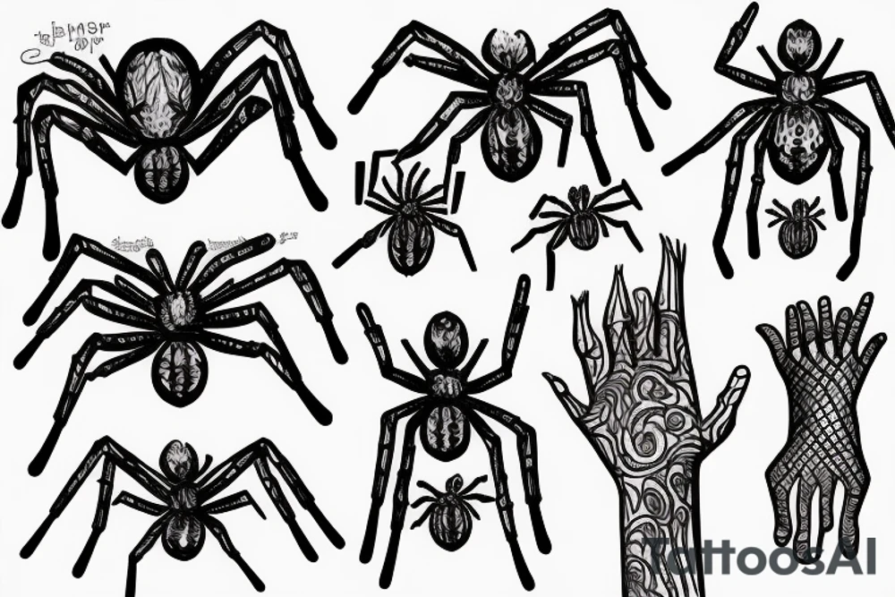 Spider wraping around hand tattoo idea
