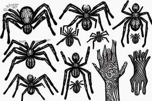 Spider wraping around hand tattoo idea