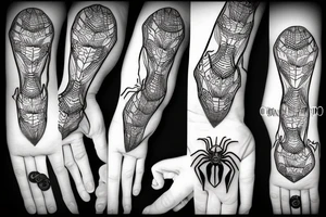 Spider wraping around hand tattoo idea