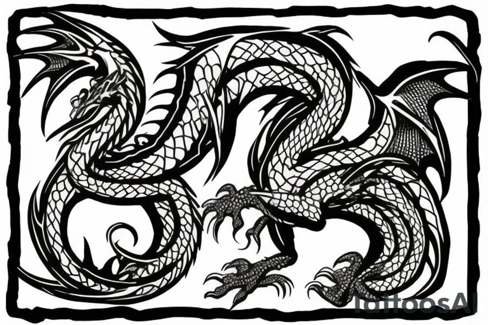 dragon on knee tattoo idea
