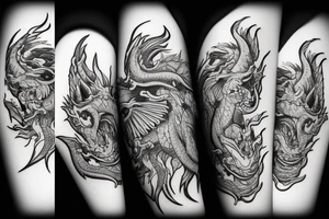 dragon on knee tattoo idea
