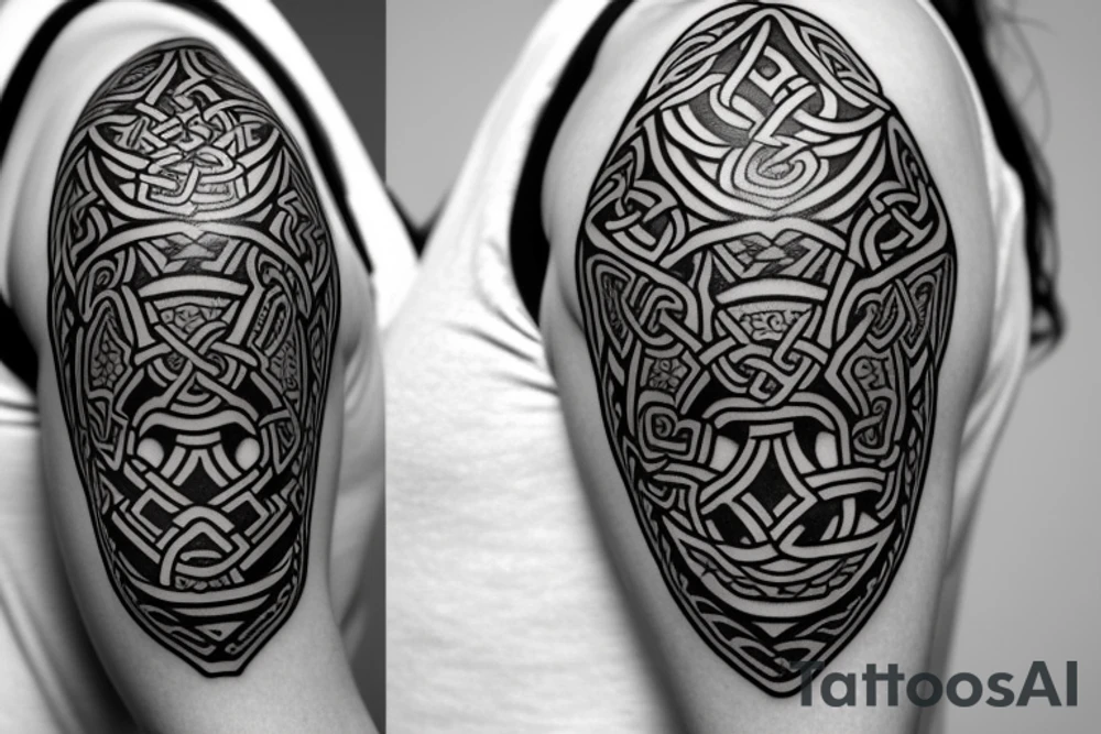 A  side profile of dachshund made entirely of celtic art tattoo idea