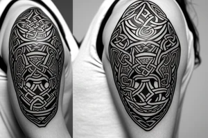 A  side profile of dachshund made entirely of celtic art tattoo idea