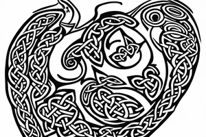 A  side profile of dachshund celtic art style tattoo idea