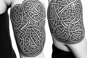 A  side profile of dachshund celtic art style tattoo idea