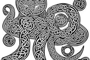 dachshund side on in celtic art style tattoo idea