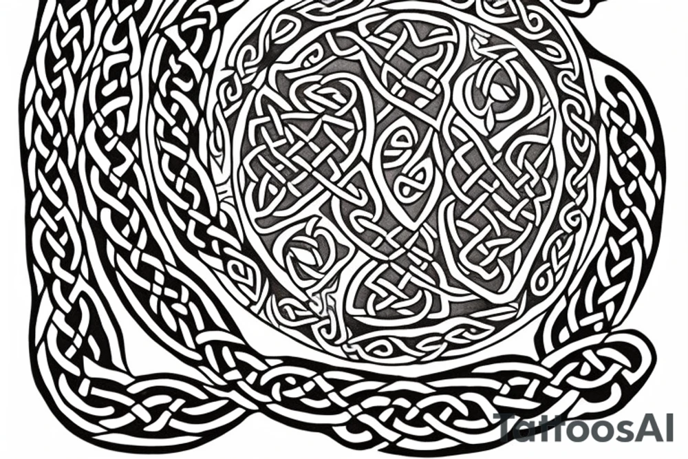 dachshund side on in celtic art style tattoo idea