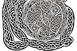 dachshund side on in celtic art style tattoo idea