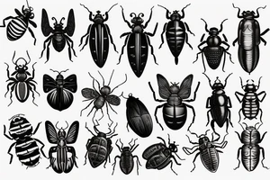 Insects, beetle sleeve foliage tattoo idea