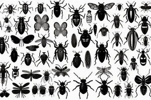 Insects, beetle sleeve foliage tattoo idea