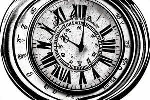 Old school pocket watch with Jesus face and quote saying “On Gods timing” tattoo idea