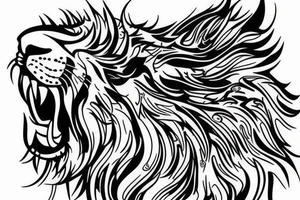 lion with cool badass quote tattoo idea